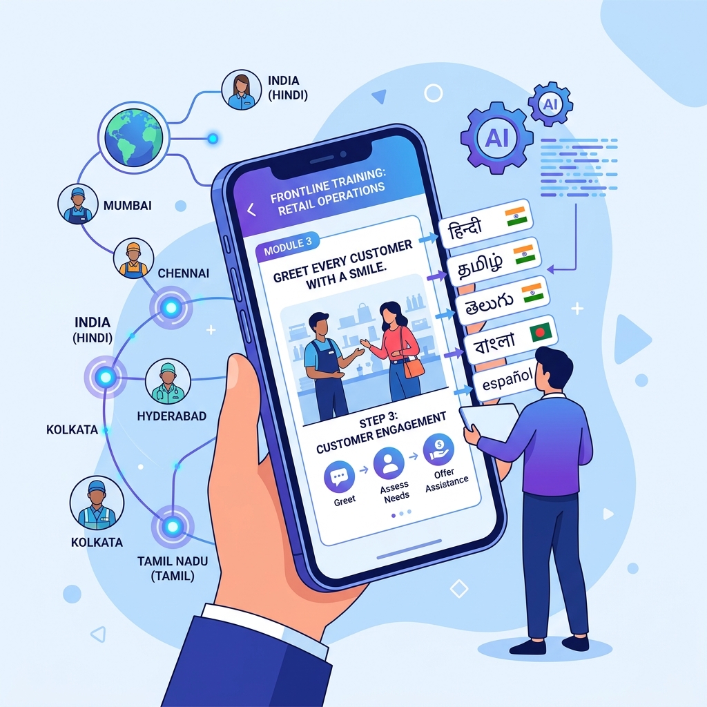 AI-Powered Content Localization: How to Create Training in Hindi, Tamil, and 100+ Languages in Minutes
