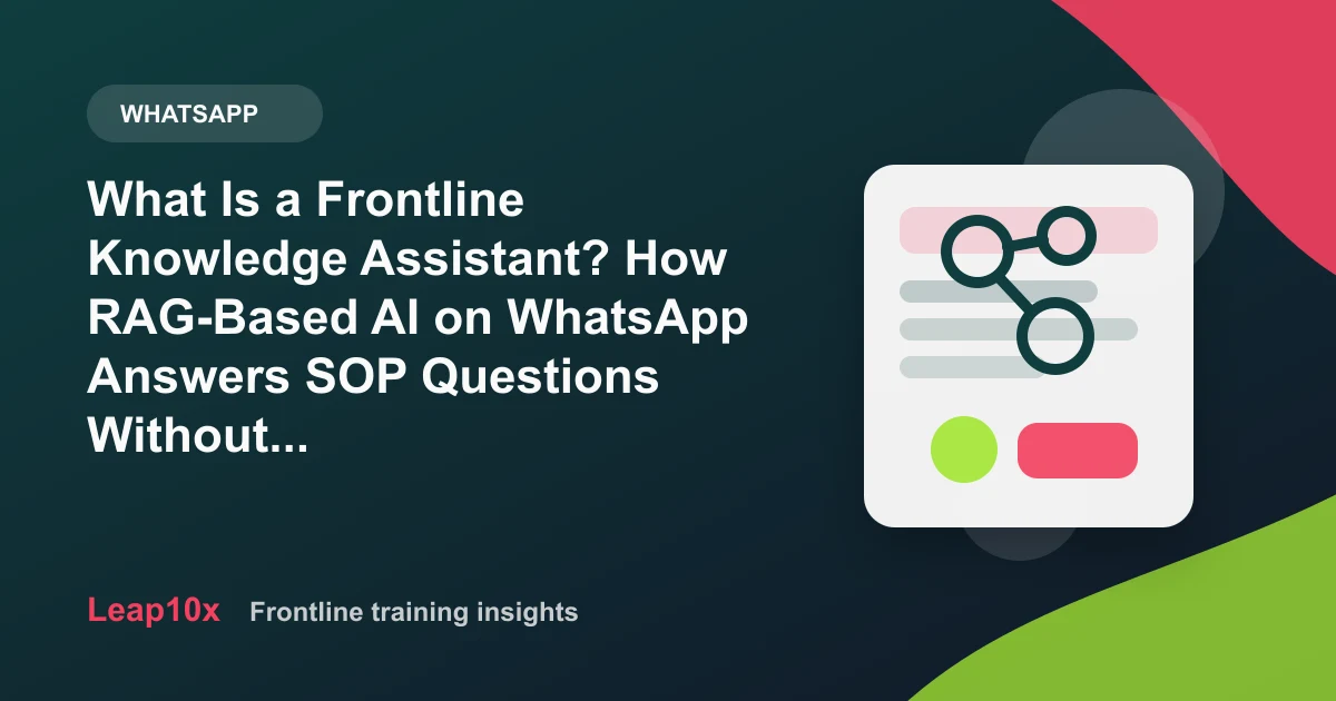 What Is a Frontline Knowledge Assistant? How RAG-Based AI on WhatsApp Answers SOP Questions Without Hallucinating