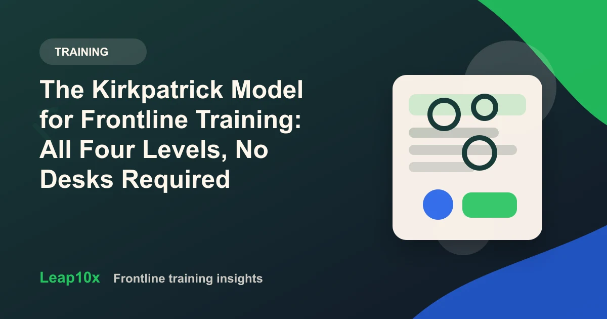 The Kirkpatrick Model for Frontline Training: All Four Levels, No Desks Required