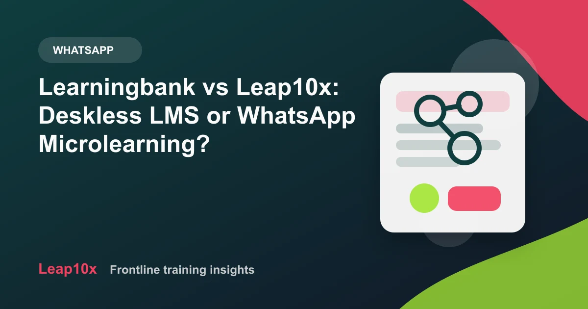 Learningbank vs Leap10x: Deskless LMS or WhatsApp Microlearning?