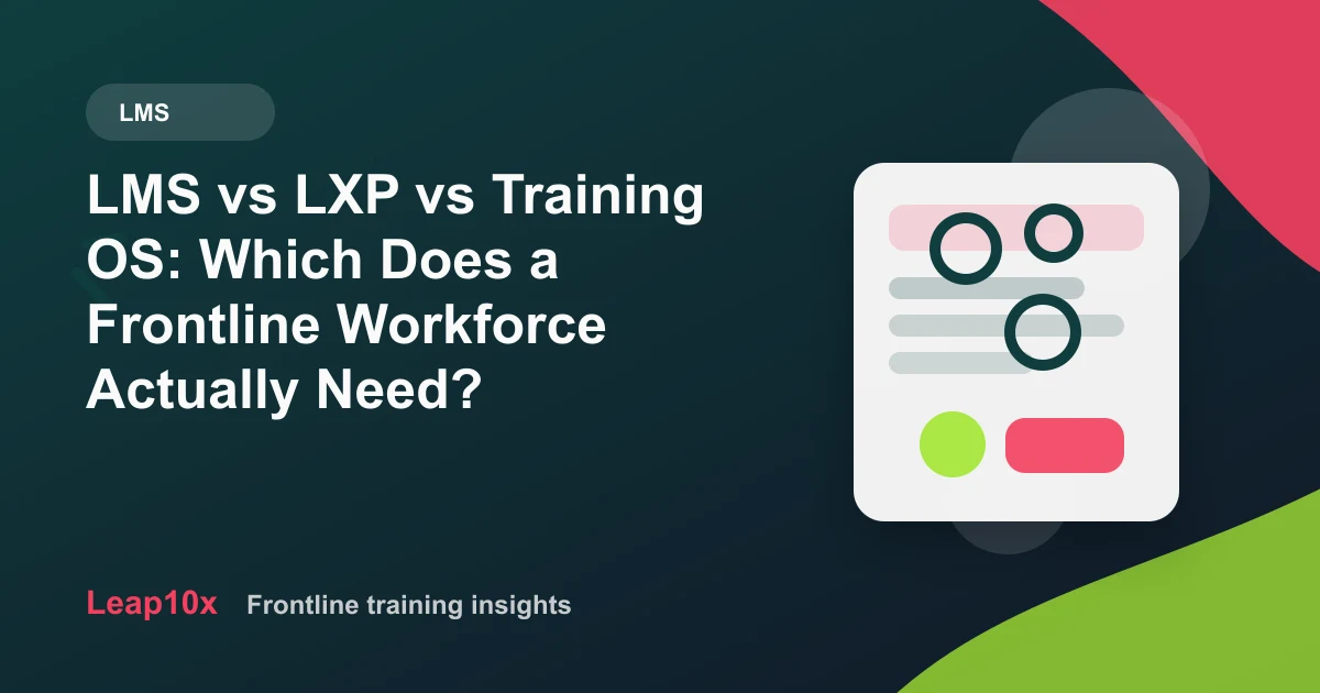 LMS vs LXP vs Training OS: Which Does a Frontline Workforce Actually Need?