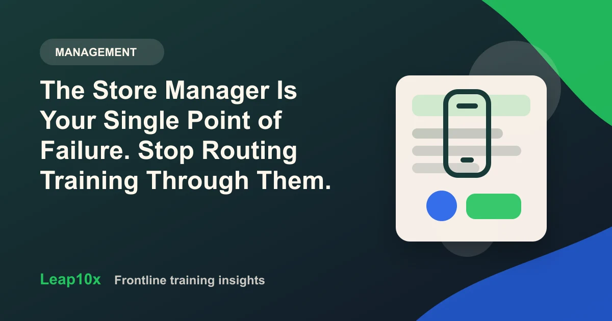 The Store Manager Is Your Single Point of Failure. Stop Routing Training Through Them.