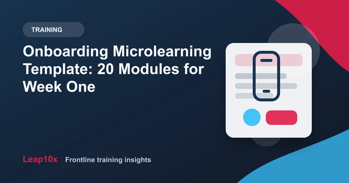Onboarding Microlearning Template: 20 Modules for Week One