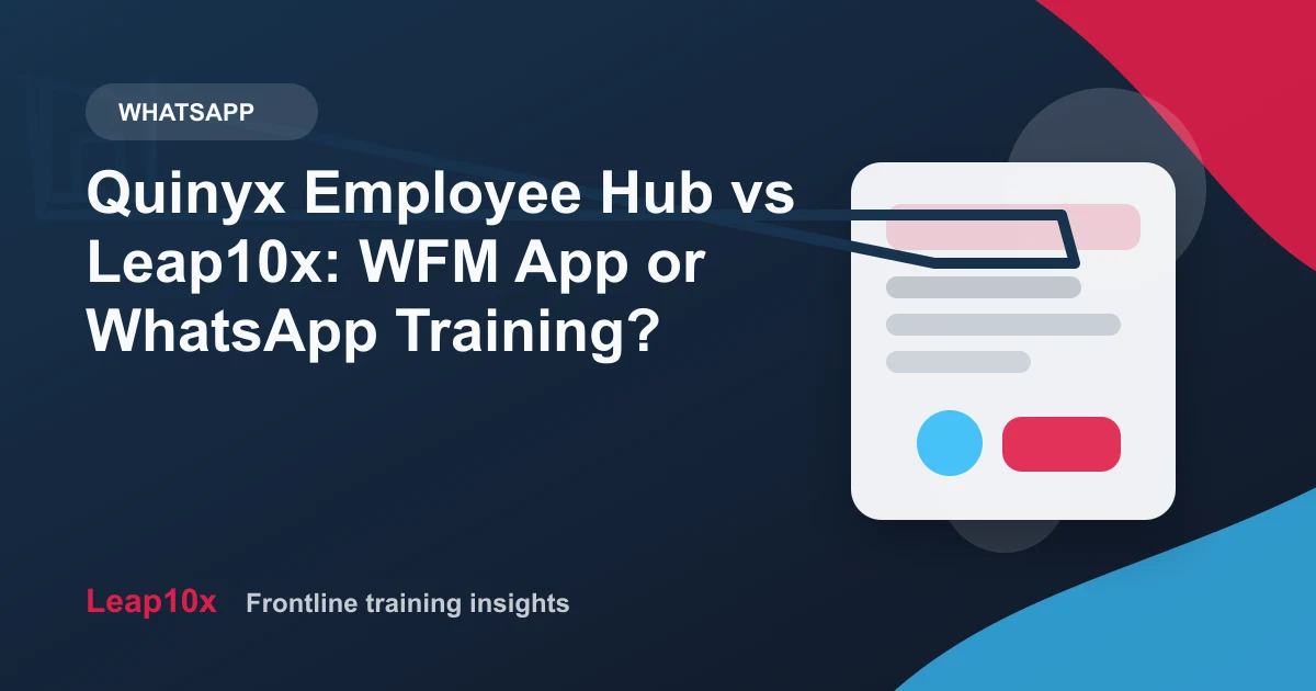 Quinyx Employee Hub vs Leap10x: WFM App or WhatsApp Training?