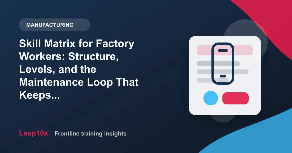 Skill Matrix for Factory Workers: Structure, Levels, and the Maintenance Loop That Keeps It True