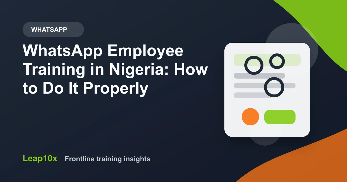 WhatsApp Employee Training in Nigeria: How to Do It Properly